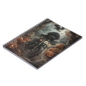 Bernedoodle Rijden Motorfiets Halloween Eng Notitieboek (Linkerzijde)