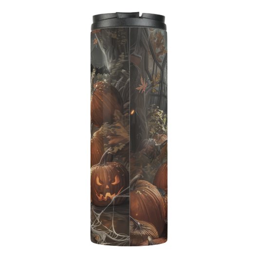 Bernedoodle Rijden Motorfiets Halloween Eng Thermosbeker (Achterkant)