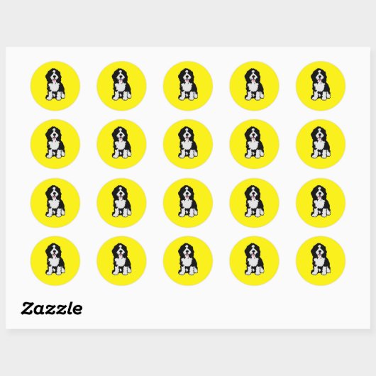 Bernedoodle Ronde Sticker (Vel)