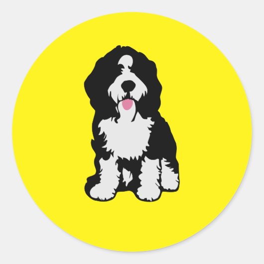 Bernedoodle Ronde Sticker (Voorkant)