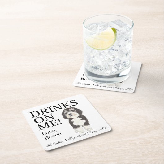 Bernedoodle Sheepadoodle Wedding Kartonnen Onderzetters (Insitu)