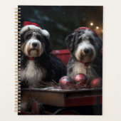 Bernedoodle Sneeuw Slede Kerst Decoratie Planner (Voorkant)