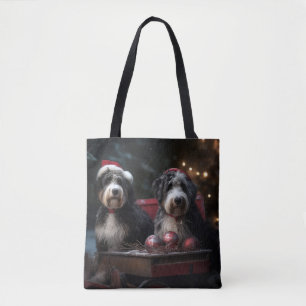 Bernedoodle Sneeuw slee Kerst Decoratie   Tote Bag