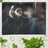 Bernedoodle Sneeuw Sleebellen Kerst Decoratie   Theedoek (Gevouwen)