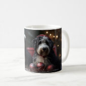 Bernedoodle Snowy Sleigh Kerstdecoratie Koffiemok (Voorkant rechts)