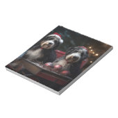 Bernedoodle Snowy Sleigh Kerstdecoratie Notitieblok (Linkerzijde)