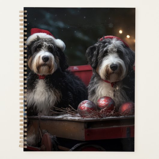 Bernedoodle Snowy Sleigh Kerstdecoratie Planner (Voorkant)