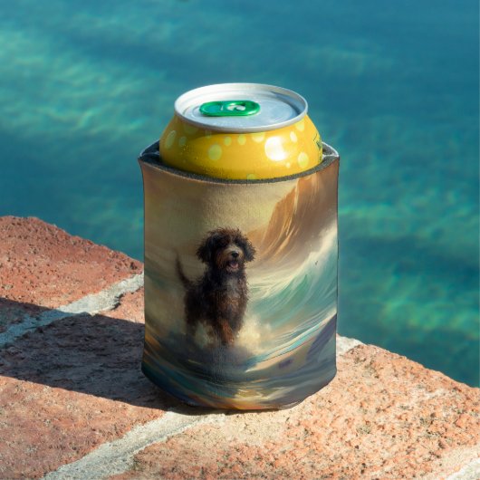 Bernedoodle Strand Surfen Schilderij Blikjeskoeler (Insitu Zwembad)