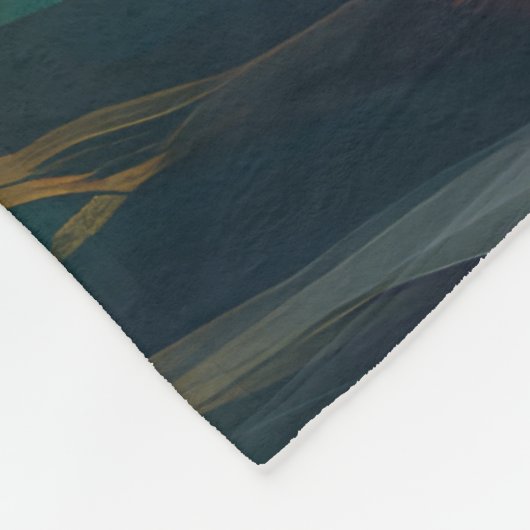 Bernedoodle Strand Surfen Schilderij Fleece Deken (Hoek)