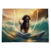 Bernedoodle Strand Surfen Schilderij Groot Cadeauzakje (Voorkant)