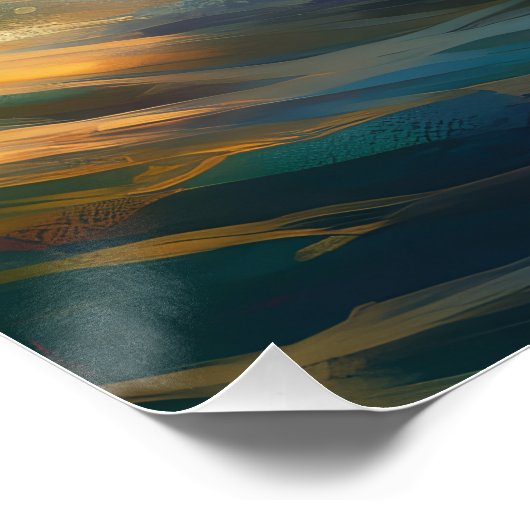 Bernedoodle Strand Surfen Schilderij Perfect Poster (Hoek)