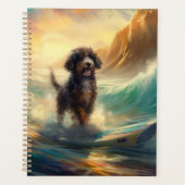 Bernedoodle Strand Surfen Schilderij Planner (Voorkant)
