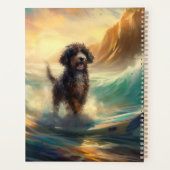 Bernedoodle Strand Surfen Schilderij Planner (Achterkant)