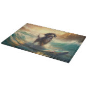 Bernedoodle Strand Surfen Schilderij Snijplank (Hoek)