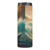 Bernedoodle Strand Surfen Schilderij Thermosbeker (Achterkant)