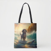 Bernedoodle Strand Surfen Schilderij Tote Bag (Voorkant)