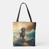 Bernedoodle Strand Surfen Schilderij Tote Bag (Achterkant)