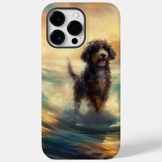 Bernedoodle Strand Surfing Schilderij Case-Mate iPhone Case (Achterkant)