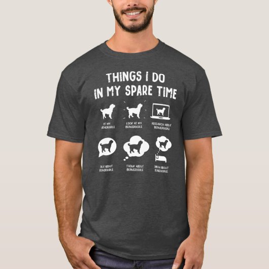 Bernedoodle Things Do Spare Time Funny Dog Mom T-shirt (Voorkant)