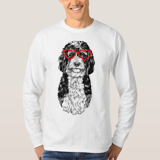Bernedoodle Valentijnsdag Doodle Dog mama Dog Love T-shirt (Voorkant)