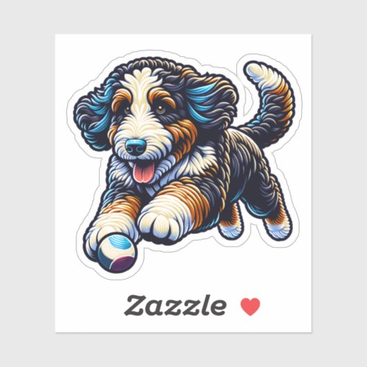 Bernedoodle Vinyl Dog Sticker (Vel)