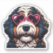 Bernedoodle Vinyl Dog Sticker (Voorkant)