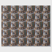 bernedoodle With Christmas Lights Holiday Cadeaupapier (Vlak)