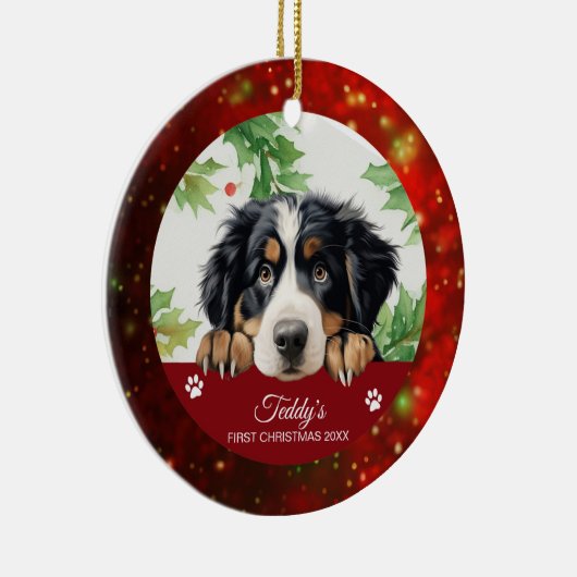Berner Berg Gepersonaliseerd Eerste Kerstmis Keramisch Ornament (Rechts)