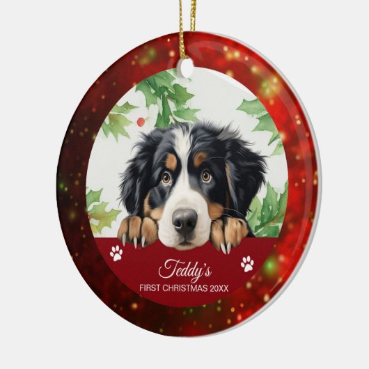Berner Berg Gepersonaliseerd Eerste Kerstmis Keramisch Ornament (Links)