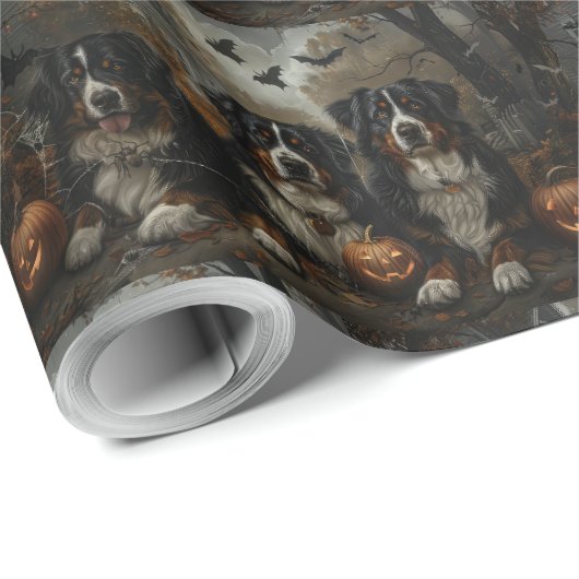 Berner Berg Halloween Nacht Doggy Delight Cadeaupapier (Rol Hoek)