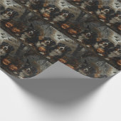 Berner Berg Halloween Nacht Doggy Delight Cadeaupapier (Hoek)