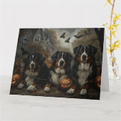 Berner Berg Halloween Nacht Doggy Delight Kaart (Gele Bloem)