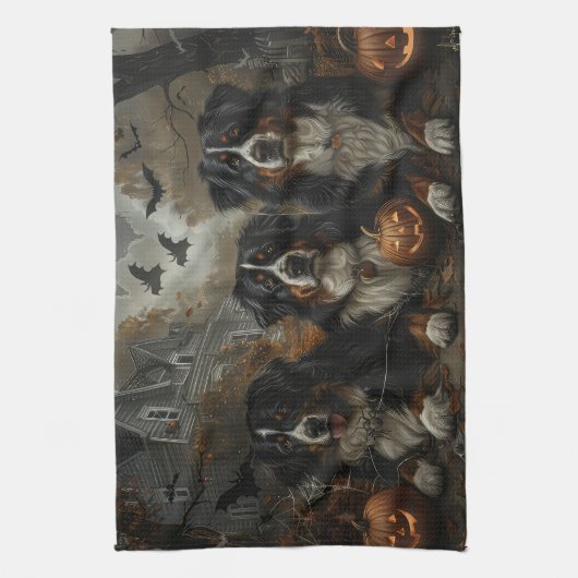 Berner Berg Halloween Nacht Doggy Delight Theedoek (Verticaal)