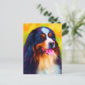 Berner Berg Hond Schilderen - Heidi Briefkaart (Staand voorkant)