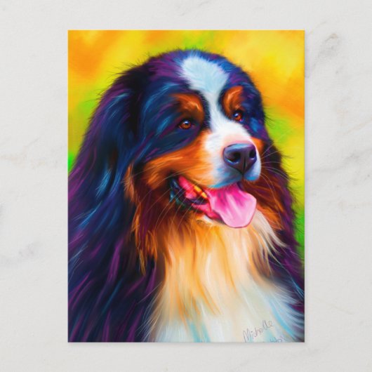 Berner Berg Hond Schilderen - Heidi Briefkaart (Voorkant)