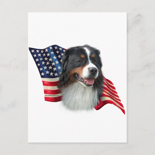 Berner Berg Hond Vlag Briefkaart (Voorkant)