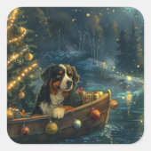 Berner Berg Kerst Feestelijke reis Vierkante Sticker (Voorkant)