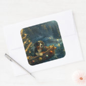 Berner Berg Kerst Feestelijke reis Vierkante Sticker (Envelop)