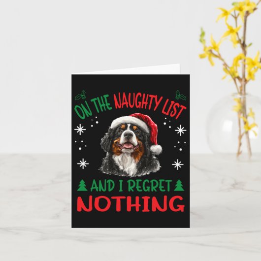 Berner Berg Kerst Hondenras Design Uni-a Kaart (Gele Bloem)