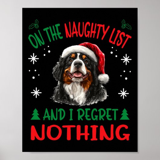 Berner Berg Kerst Hondenras Design Uni-a Poster (Voorkant)