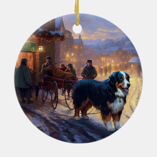 Berner Berg Kerstfeest Seizoen Keramisch Ornament (Achterkant)