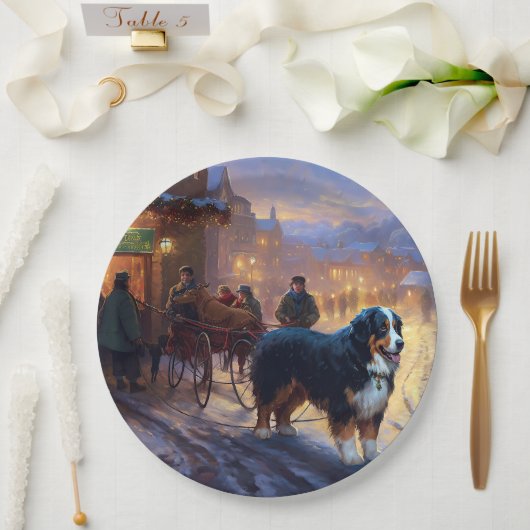 Berner Berg Kerstfeest Seizoen Papieren Bordje (Huwelijk)