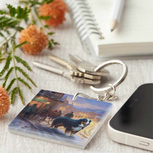 Berner Berg Kerstfeest Seizoen Sleutelhanger (Voorkant Rechts)