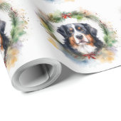 Berner Berg Kerstkrans Feestelijke Pup Cadeaupapier (Rol Hoek)