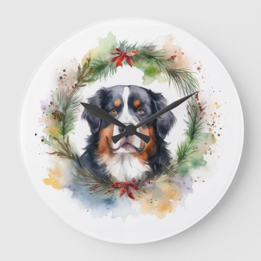 Berner Berg Kerstkrans Feestelijke Pup Grote Klok (Voorkant)