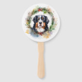 Berner Berg Kerstkrans Feestelijke Pup Handwaaier (Achterkant)