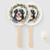 Berner Berg Kerstkrans Feestelijke Pup Handwaaier (Voorkant en achterkant)