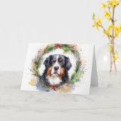 Berner Berg Kerstkrans Feestelijke Pup Kaart (Gele Bloem)