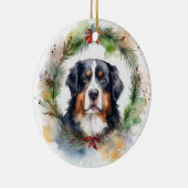Berner Berg Kerstkrans Feestelijke Pup Keramisch Ornament (Rechts)
