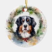 Berner Berg Kerstkrans Feestelijke Pup Keramisch Ornament (Voorkant)